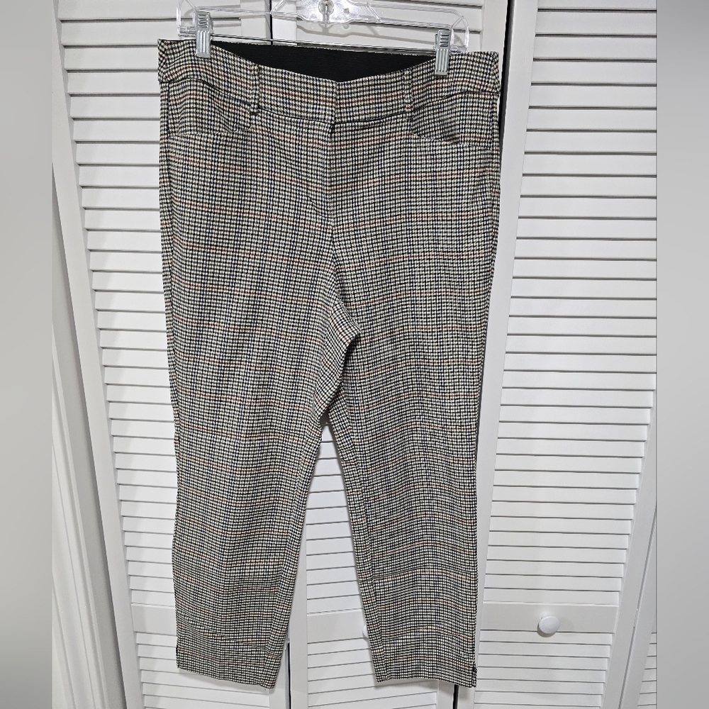 Lane Bryant 4 Season Ankle Pants -sz 14 tan/black/navy/burgandy plaid